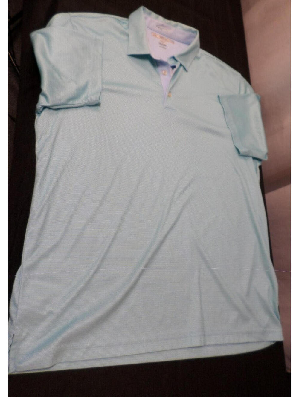 CLEAN DESIGNER  GREG NORMAN PLAY DRY SHORT SLEEVE GOLF TEAL SHIRT SIZE LARGE